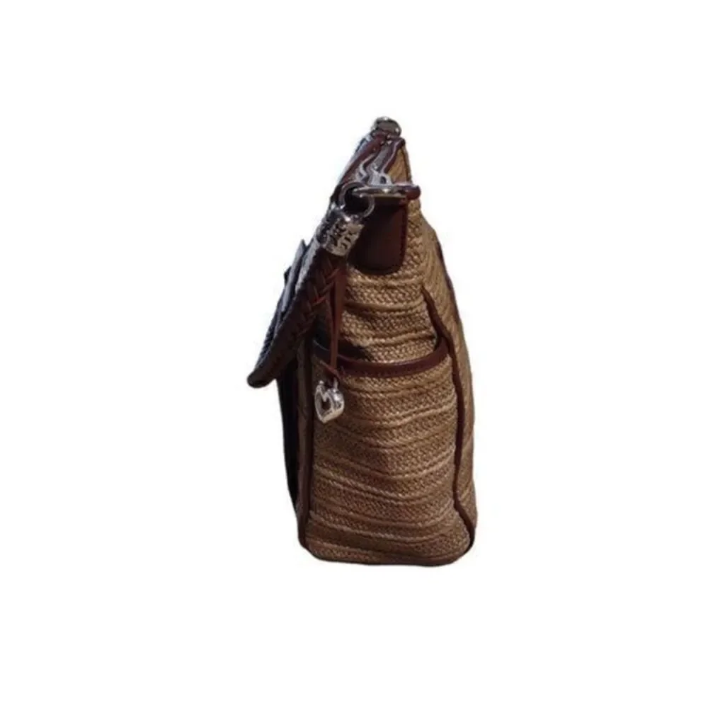 Brighton Brown Straw and Leather Handbag 11